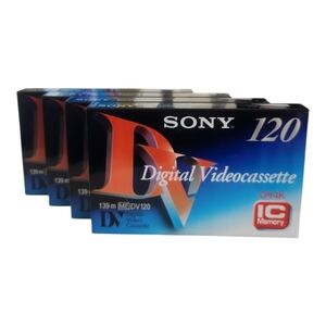 Set of 4 Sealed Sony DV-120MEM2 120 Minute Full Size DVC Standard Cassette Memor